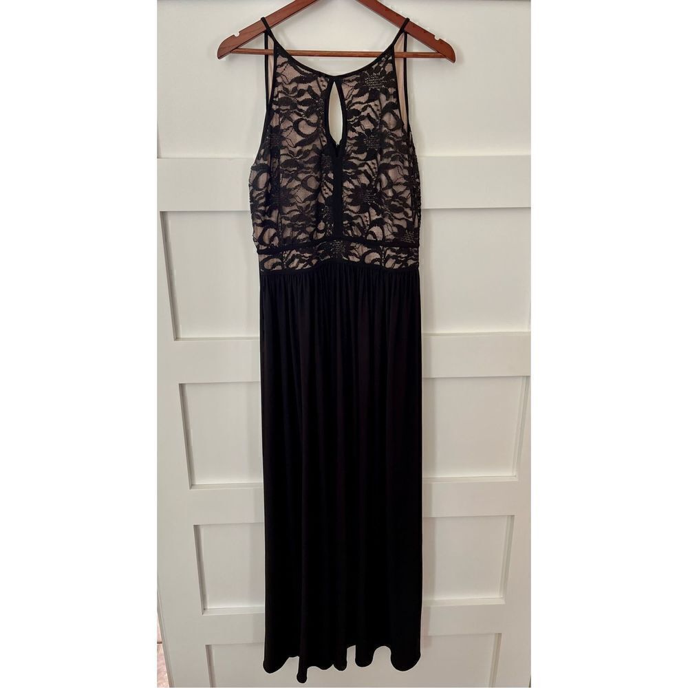 Nightway lace black halter style maxi Cocktail Wedding Long Dress Prom Party
